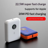 Nouvelle batterie externe portable ultra-mince pour l'extérieur, mini 10000mAh Li-Polymère, écran LCD, charge rapide PD30W, chargeur de téléphone
