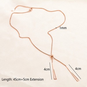 Collier ajustable en acier inoxydable avec pendentif triangle géométrique pour femme, longue chaîne à pampilles, ras-de-cou, bijou en métal, cadeau - Product Image 3