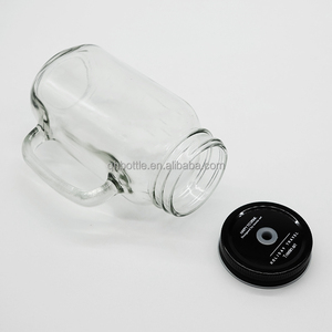 <span class=keywords><strong>Verre</strong></span> Mason en gros pour la maison avec poignée latérale et couvercle métallique perforé – <span class=keywords><strong>Verre</strong></span> réutilisable pour jus, lait, boissons et <span class=keywords><strong>eau</strong></span> - Product Image 2
