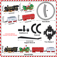Ensemble de train électrique de Noël avec lumières, sons et suspension d'arbre pour la décoration des fêtes, jouet interactif pour les rassemblements familiaux et les fêtes