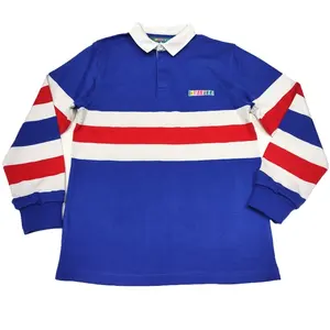 Top quality best cotton customizable team rugby stripe jersey with long sleeves