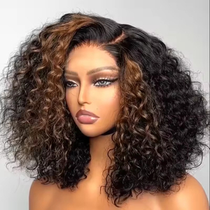 Perruque Double Trame Superbe <span class=keywords><strong>Cheveux</strong></span> Humains, Lace Front Courte Pixie Bouclée Bob HD, Perruque Frontale en Dentelle Vietnamienne Brute Sans Colle <span class=keywords><strong>Cheveux</strong></span> Humains - Product Image 1