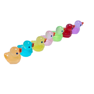 CHENXI Adornos de Resina DIY de Patito Pequeño y Lindo que Brillan en la Oscuridad, Decoración 3D de Dibujos Animados, Patito Transparente - Product Image 2