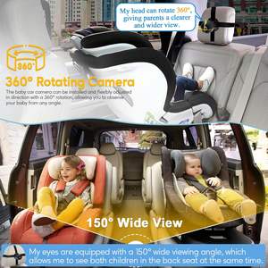 Камера 1080p-удар и платок с задним сиденьем, вращение 360 °, зеркало заднего вида автомобильной камеры - Product Image 2