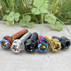 Boulons à tête hexagonale à embase DIN933 en titane sur mesure M6 métriques pour motos, finition anodisée - Product Image 1
