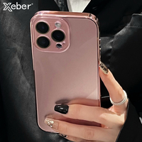 Étui de téléphone en verre brillant plaqué luxe pour iPhone 15 16 Pro Max 14 13 12 11 Pro, protection de l'appareil photo, pare-chocs antichoc, coque rigide