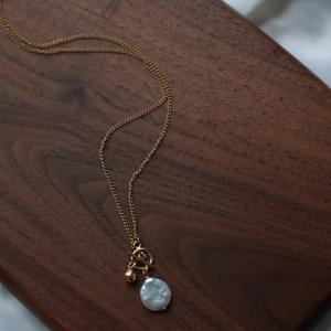 Collier long tendance en or 14 carats avec perle baroque injectée SGL4-7, pendentif mode, chaîne de clavicule, chaîne de pull - Product Image 4