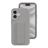 Pour Apple iPhone 16 Pro Max étui en silicone liquide PC dur de haute qualité avec support de béquille pour étui en microfibre Samsung S25