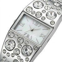 Montre-bracelet de luxe en alliage avec strass, élégante montre-bracelet à quartz en cristal, bijou de mode pour femmes