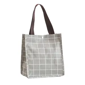 Sac en toile de loisirs ménage portable grande capacité sac de rangement de supermarché imprimé bento fourre-tout pliant pratique