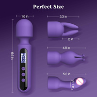 Heißer G-Punkt AV-Stab-Massagegerät Vibrator-Set mit austauschbaren 3 Köpfen, LCD-Display, 10 Frequenzen – AV-Stab-Vibrator für weibliches Vergnügen
