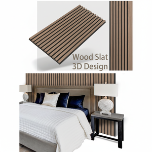 แผ่นผนังภายในทำจากไม้เนื้อแข็งกันน้ำกันเสียงแผ่นผนังตกแต่งที่ทันสมัยเรียบง่าย - Product Image 1