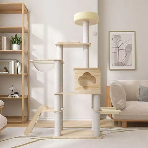 Lusso moderno gatto albero torre di legno Pet casa con struttura arrampicata lettiera modello animale contemporaneo Scratcher House per gatti - Product Image 2