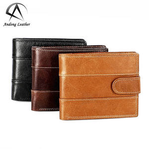 Andong Genuine Cow Leather Multiple Positions <b>Wallet</b> <b>for</b> Man <b>RFID</b> Button Purse Bag <b>Men</b> Retro Multifunctional Coin <b>Wallets</b> - Product Image 1