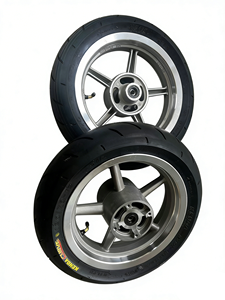Nuove Ruote Anteriori e Posteriori in Alluminio Argento 2.50-12 Pollici/3.00-12 Pollici per Accessori Moto E-BIKE Supermotard - Product Image 5