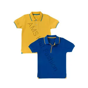 Юниорская рубашка-поло против морщин с 100% хлопковой тканью, удобная уютная детская рубашка-поло, оптовая цена