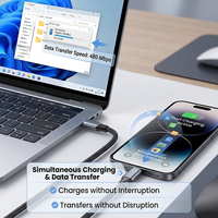 Câble USB C vers USB C 60W PD 3A Charge rapide Cordon de chargeur tressé en nylon pour iPhone 15 16 MacBook iPad Ordinateurs portables