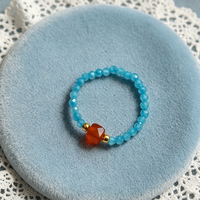 Neue Bunte Handgefertigte Vergoldete Kupfer-Kristallperlen-Ringe im Vintage-Stil für Damen Fabrik-Großhandel