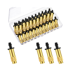 Boquillas Atomizadoras de Latón Ajustables de 1/4'', Rociador de Riego por Goteo con Engranaje de 360°, Aspersores para Jardín, Verduras e Invernaderos - Product Image 1
