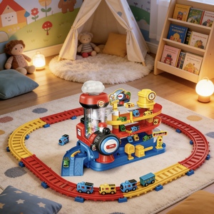 Ensemble de jeu Pray Orbit Adventure Train avec piste de glisse électrique à 4 niveaux, jets de vapeur, lumières, sons, 6 voitures ABS, jouet interactif - Product Image 6