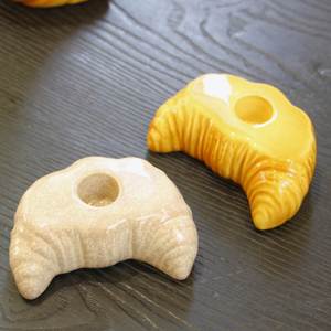 Juego de 4 Jarrones de Cerámica en Forma de Croissant, Color Marrón Dorado Brillante, Jarrones Decorativos para Flores, para el Hogar, Panadería, Cocina, Mesa, Regalo - Product Image 3
