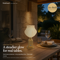 Lampe de table sans fil rechargeable ultra longue durée avec base en métal et abat-jour en forme de bourgeon de fleur pour restaurant, hôtel, chambre à coucher