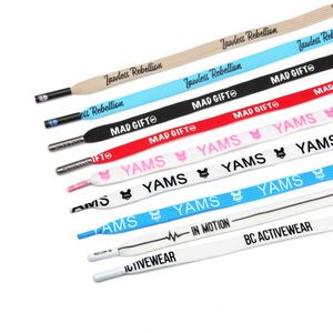 Wholesale Custom Polyester Flat Shoe Laces Printed Silk Screen Printing Shoelace - Product Image 1