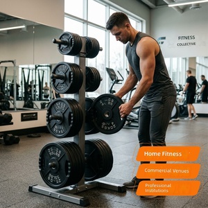 Discos de Pesas Olímpicos de Hierro Fundido Esmaltado de 5 kg <span class=keywords><strong>con</strong></span> Agarre, 4 Nervaduras y 3 Orificios para Entrenamiento de Fuerza en Casa - Product Image 3
