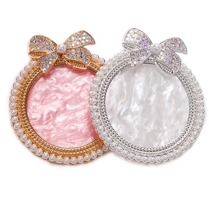 Résine naturelle, nœud papillon, perle, diamant, pointe d'ongle, <span class=keywords><strong>tableau</strong></span> d'affichage d'art, Nail Art, Gel, poudre, peinture, bord doré, Palette de couleurs mélangées - Product Image 1