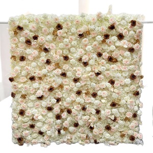 Panel floral 5D premium de rosas blancas de lujo, telón de fondo floral realista de seda para escenario de bodas - Product Image 2