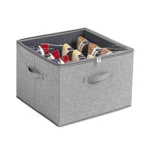 Even Star Shoe Organizer 16 Compartment Foldable Storage Box For Bedroom Closet With Dust Protection And Zipper Closure - Product Image 4