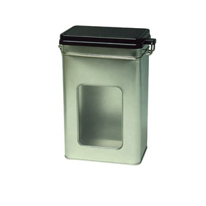 JH-caja de embalaje rectangular para té, caja de lata de café sellada con ventanas