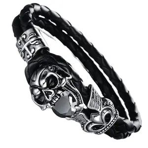 Sini Sieraden 2020 Hiphop Dans Titanium Sieraden Groothandel Rock Trend Creatieve Duivel Schedel Lederen Armband