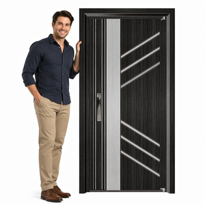Porte de sécurité française en aluminium, antivol, à battant, avec verre décoratif, étanche et anticorrosion, pour extérieur de villa et appartement - Product Image 4