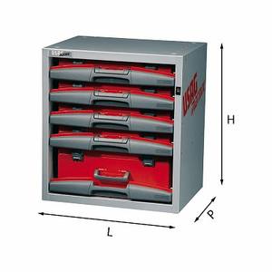 Caja de herramientas 5000 B5 roja y gris, gabinete de almacenamiento con cajones para uso en taller - Product Image 1