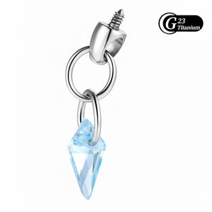 Op maat gemaakte groothandel G23 titanium staal zirkoon demon <span class=keywords><strong>piercing</strong></span> oorbeen stud scherpe kegel oorwiel oorbellen body <span class=keywords><strong>piercing</strong></span> sieraden - Product Image 5