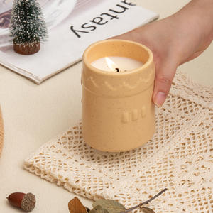 Porte-bougie cylindrique en céramique personnalisé, vide, pour aromathérapie, décoration intérieure, cadeau DF2685 - Product Image 1