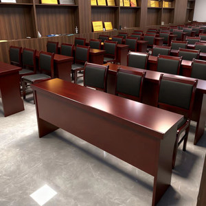 Table de conférence Earn SJ007 en placage de bois massif, finition laquée, pour salle de réunion, avec chaises assorties - Product Image 4