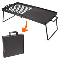 Portable Camping Trépied Cuisinière Métal Alliage Acier Bois Charbon Grill Pliable Feu De Camp Grill pour Aventures En Plein Air