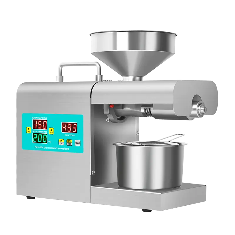 En çok satan mini ev kullanımı paslanmaz çelik fıstık mısır pirinç kepeği yağ yapma makinesi soya yağ baskı makinesi