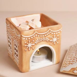 Wholesale Ceramic Gingerbread House Wax Burners Christmas Wax Melt <strong>Warmer</strong> burner Wax Bring the <strong>Magic</strong> of Holidays Into Your Home - Product Image 2