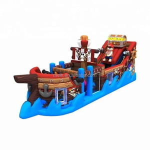 Nhà máy tùy chỉnh thiết kế mới Inflatable Land cướp biển trở ngại Khóa Học Nhảy Bouncer trượt lâu đài để bán - Product Image 1