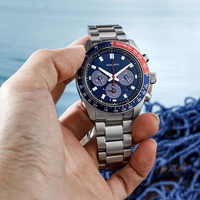 Nouvelle montre chronographe automatique à trois aiguilles et six aiguilles, étanche à 100 m, lumineuse, de luxe, rétro, Panda, pour hommes
