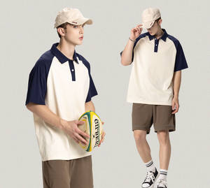 POLO estiva da uomo t-shirt manica corta da uomo e da donna marchio di moda americano sciolto colore contrasto risvolto manica corta da uomo <span class=keywords><strong>sh</strong></span> - Product Image 2