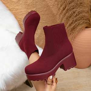 אדום אלגנטי רב-תכליתי נשים קצרים באביב ובסתיו סרוגים של נשים רזות - Product Image 1