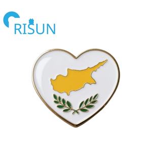 Fábrica Metal Chipre <span class=keywords><strong>Nicosia</strong></span> viaje recuerdo Pin insignia imán personalizado esmalte Chipre mapa bandera sombrero gorra solapa Pin insignia emblema - Product Image 2