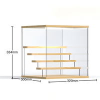Étagères flottantes modernes en acrylique transparent poli avec éclairage LED, 1 à 4 niveaux, pour le rangement de cosmétiques, de maquillage, de objets de collection, vitrine d'exposition