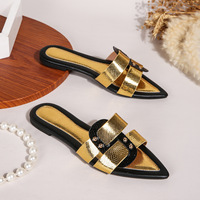 Sandales compensées personnalisables printemps-été-automne, claquettes dorées fantaisie à bout ouvert, semelle intérieure en PU, imperméables, antidérapantes, massantes