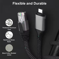 Kabel Usb ekstra panjang, kabel Usb Tipe c ke RJ45 Ethernet 1000M 2m untuk Tablet Laptop Desktop Gigabit Jaringan