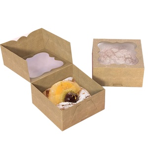 กล่องขนมปังกระดาษคราฟท์มีหน้าต่าง ขนาด 6x6x2.5 นิ้ว สีขาว สำหรับใส่ขนม ขนมอบ เค้ก พาย สำหรับงานปาร์ตี้ งานแต่งงาน บรรจุภัณฑ์กล่องขนม - Product Image 3